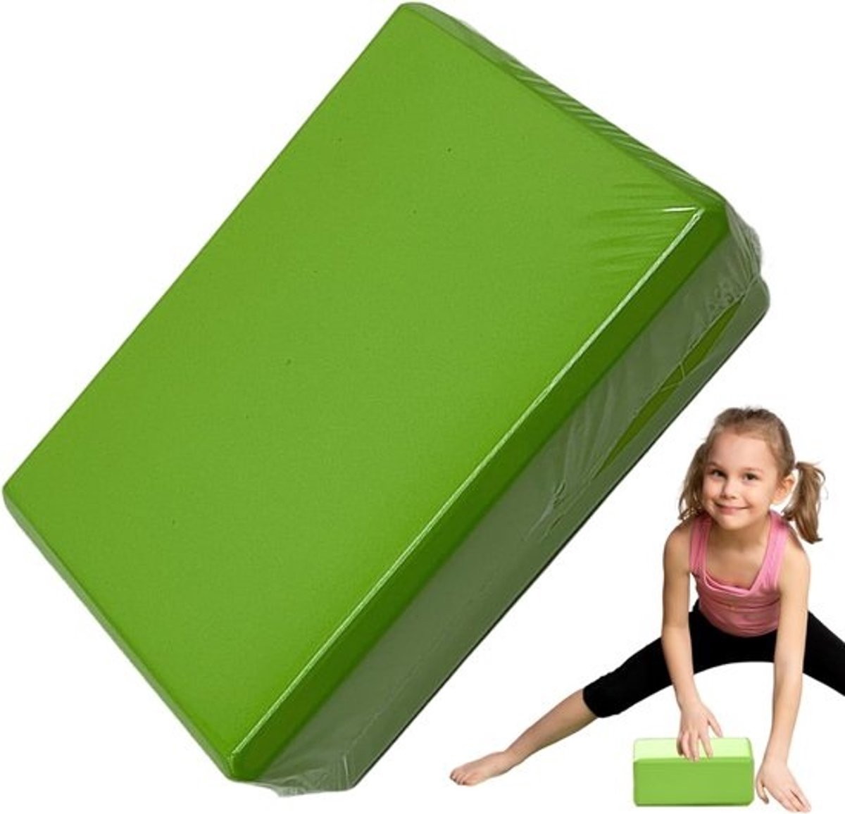 Yogablokken Hoge Dichtheid - Oefenblokken Stevig - Dansen Stretchen - Antislip Slijtvast - 23 x 15 x 7.5cm - Groen