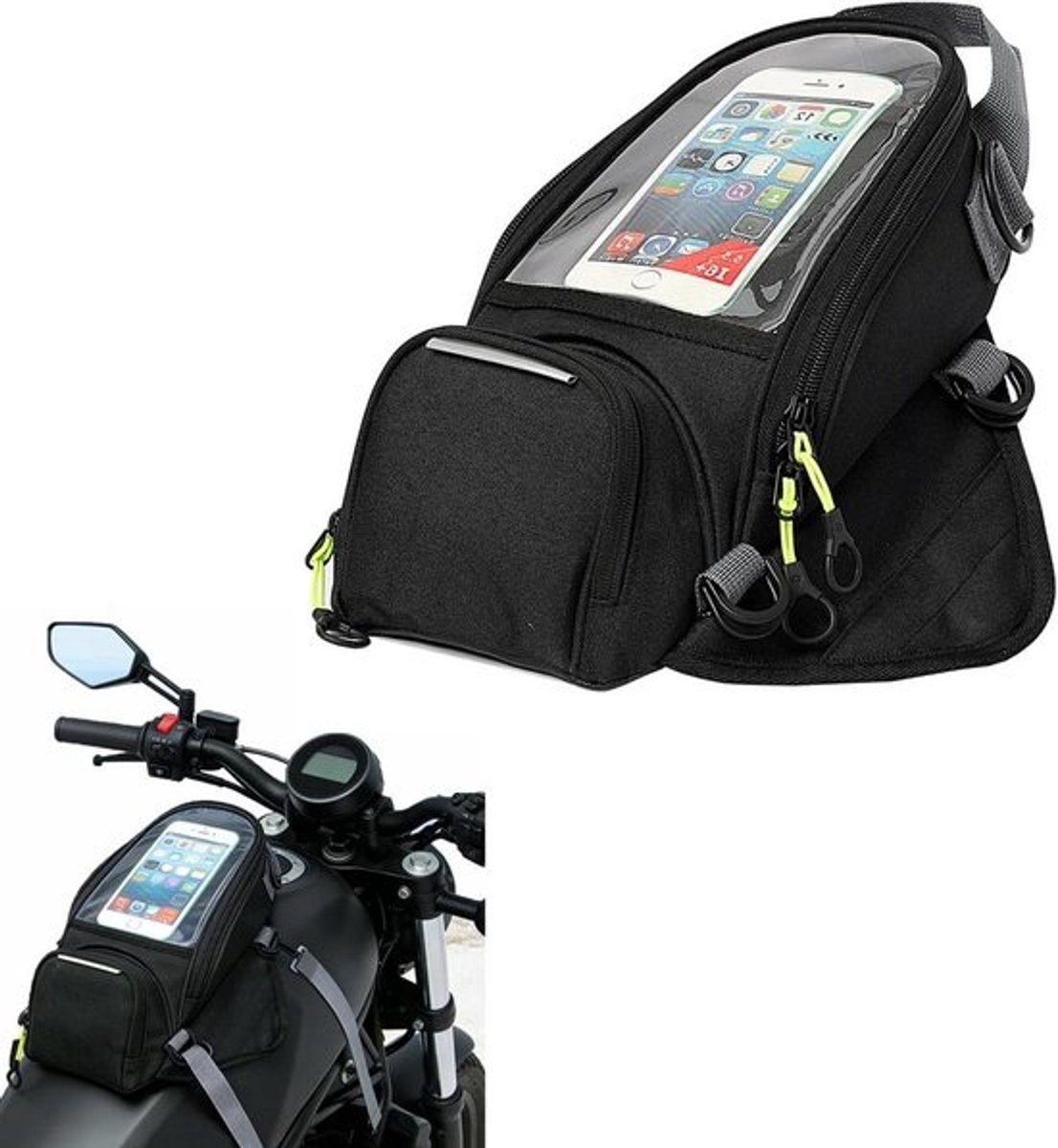 Motorfiets Tanktas - Motor tas Magnetisch - Motor Toertochten - Waterdicht Weerbestendig - 1 Kilogram - Zwart