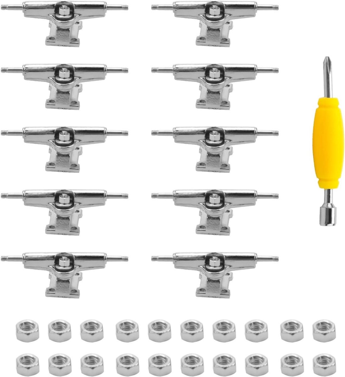 Set van 10 stuks 29mm Fingerboard Trucks met Moeren en Sleutel voor Skateboard Onderdeel Upgrade