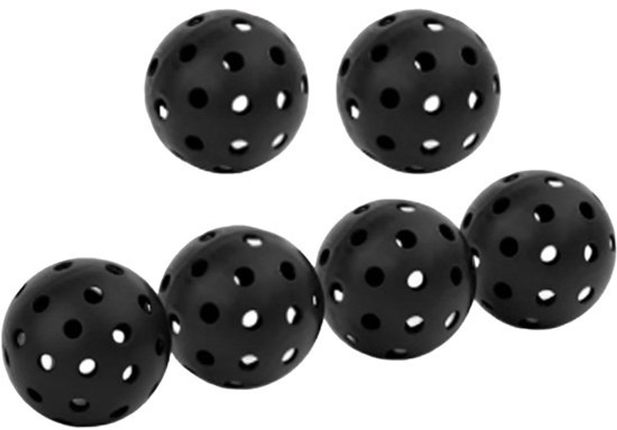 Trainingsballen - Sportballen PE - Buiten Sporten - Slagvast Materiaal - 74 mm 6 stuks - Zwart