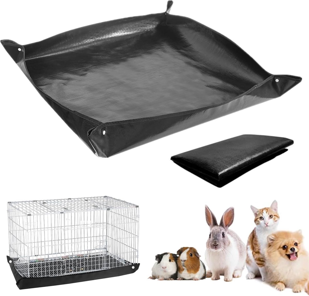 Waterdichte Dierenmat 150 x 150 cm voor Cavia's en Konijnen - Herbruikbare Bodembedekking, Tarpaulin, Dierlijke Verzorging