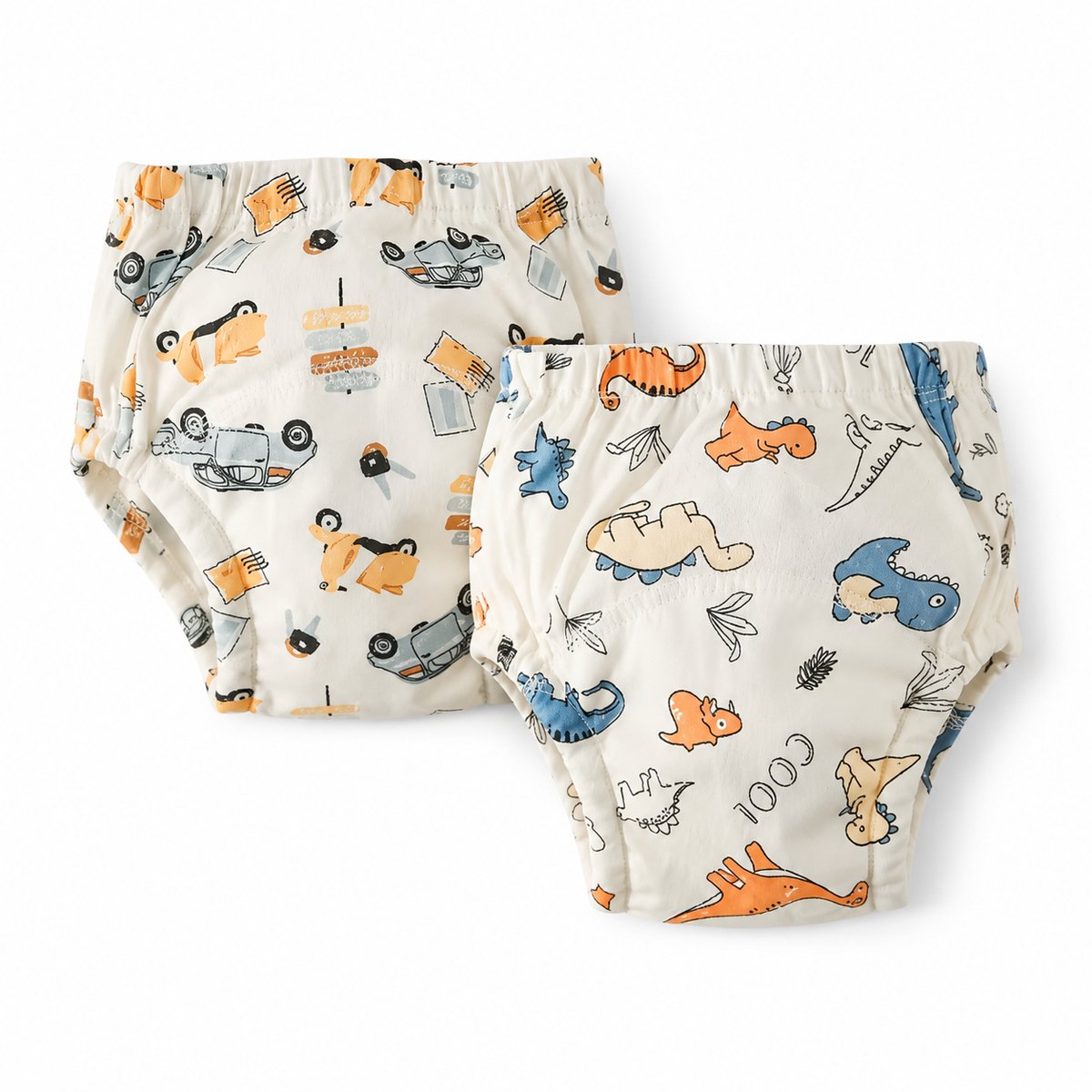 Oefenbroekjes Zindelijkheid | Set van 2 | Zindelijkheidsbroekjes | Oefenbroekjes | Auto & Dino | 13 tot 18KG