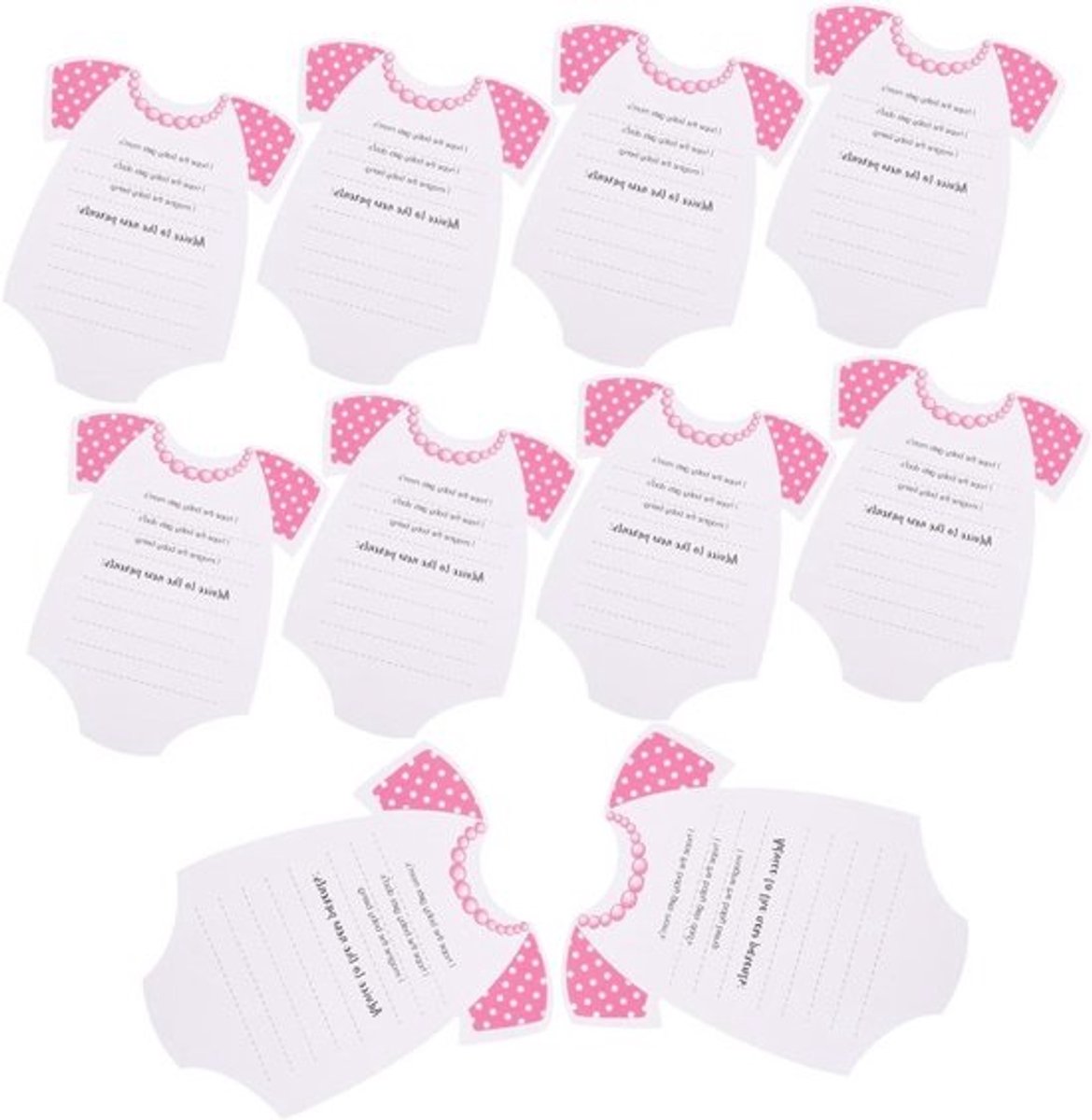 Gender Reveal Kaarten - Babyshower Spel Voorspellingskaarten - Feestactiviteit Organiseren - Creatief Cartoonontwerp - 15.6 x 12.7 cm - Meerdere Kleuren