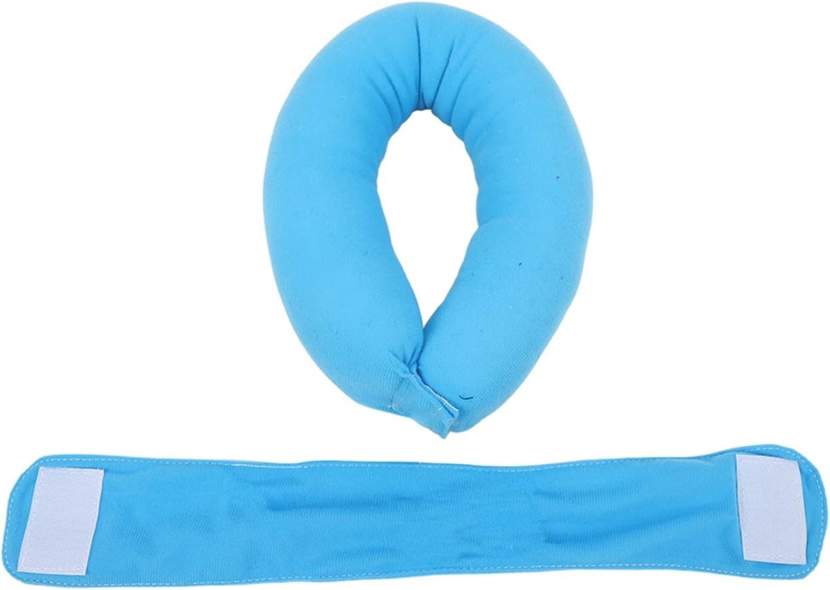 Ademend Drukverlagend Kussen voor Comfortabele Zitondersteuning bij Aambeien en Zwangerschap - Blauw Katoen met Verstelbare Band
