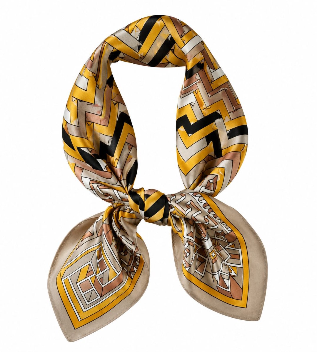 Zijde Vierkante sjaal geel, beige |Deels silk 70x70 CM Youhomy accessoires neksjaaltje | Satijn Hoofdsjaal | Stewardess Sjaaltje| Cadeau Moederdag cadeau| Valentijnsdag cadeau| Sinterklaas cadeau| Kerstcadeau