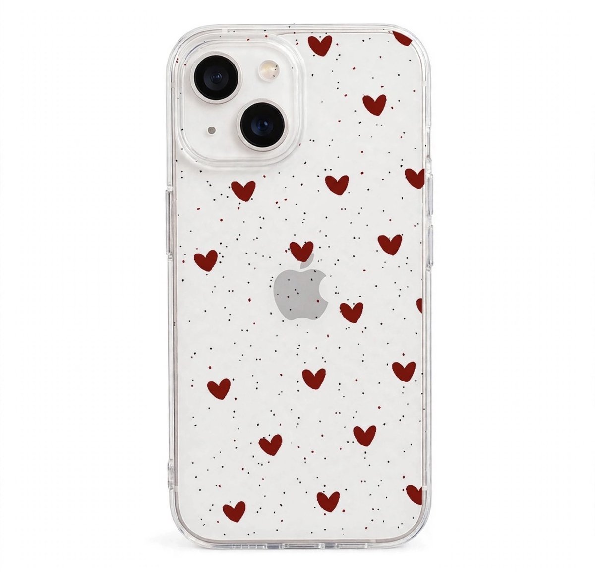 Schattig telefoonhoesje met rode hartjes - iPhone 13