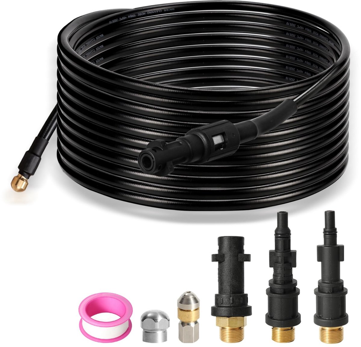 Hogedrukreiniger voor Buizen - 20 m - 180 Bar - Inclusief Adapters
