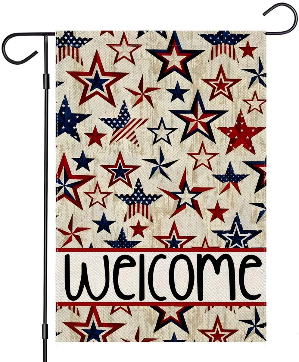 Tuinvlag 4th of July - Dubbelzijdig met sterren - 30x45 cm