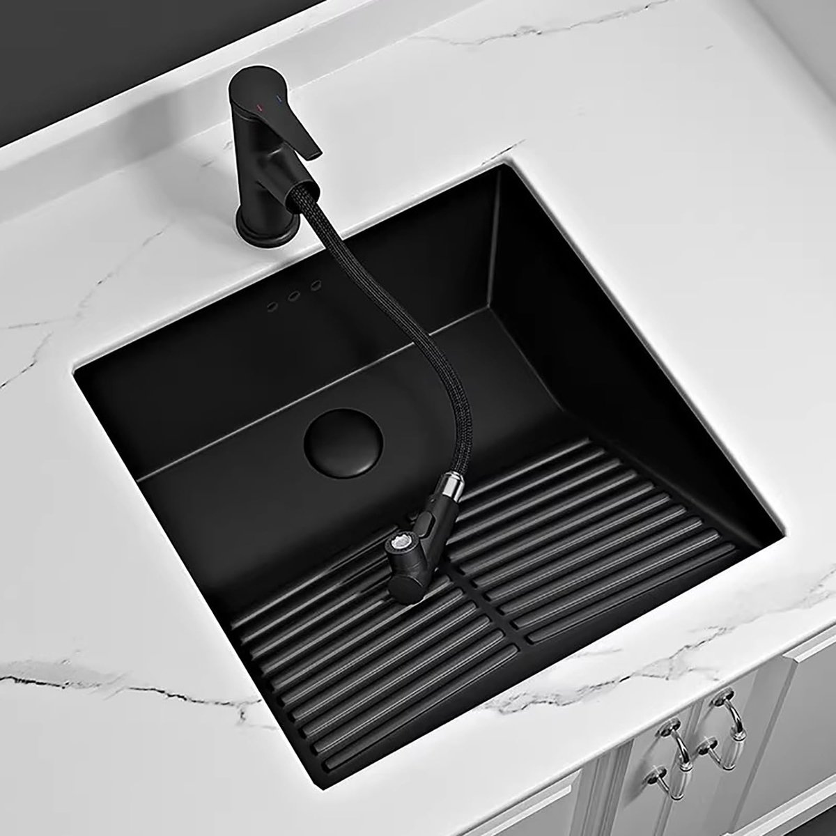 Keramische Wastafel met Wasbord - Inbouw voor Badkamer - Inclusief Kraan