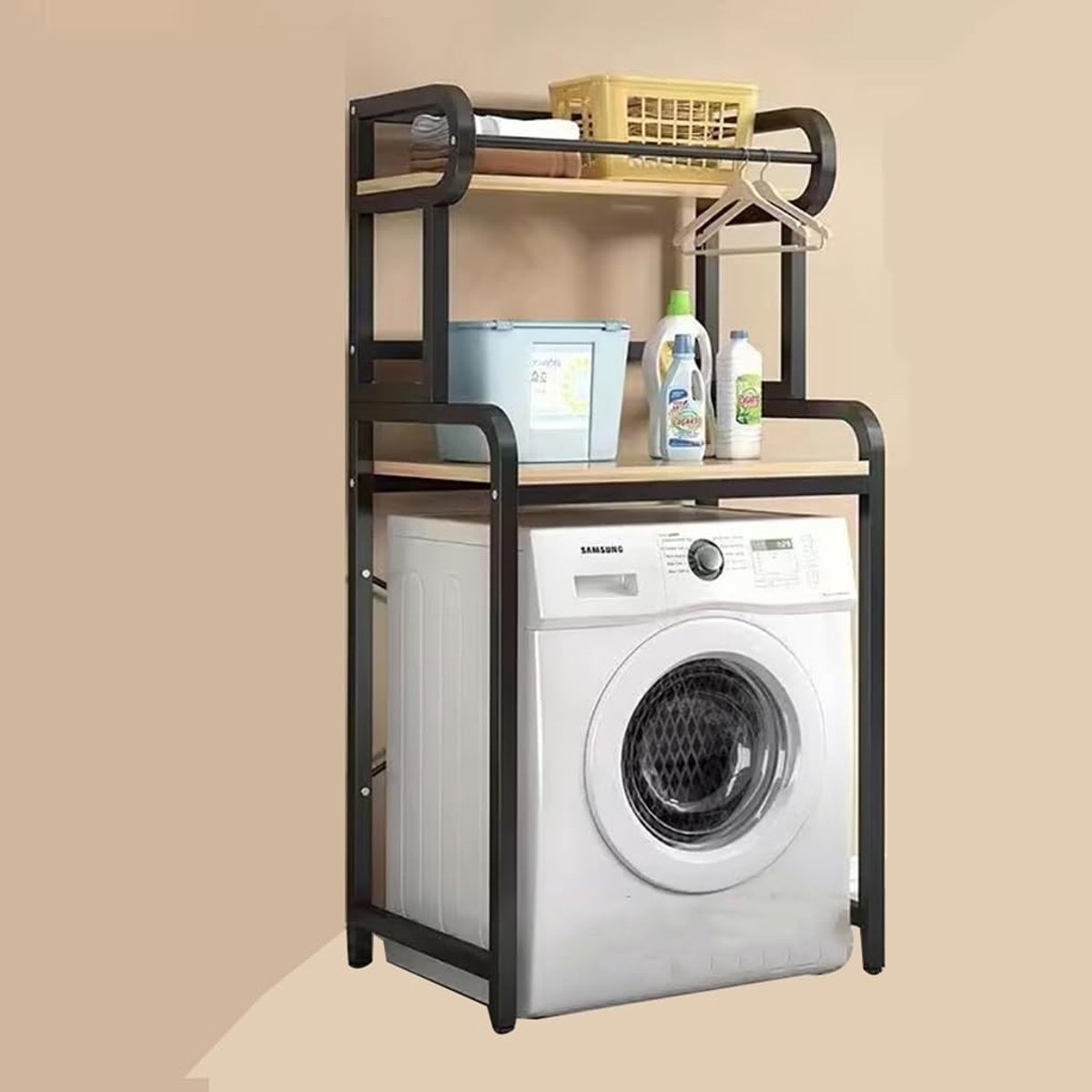 Wasmachine Opbergmeubel - Multifunctioneel en verstelbaar - Ruimtebesparend - Roller
