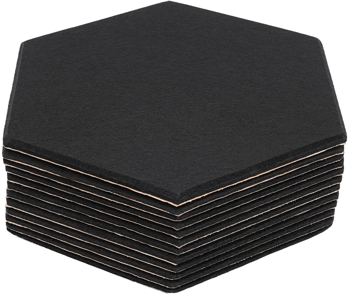 Akoestische Panelen - Zeshoekig 30 x 35 cm - 12 stuks - Zwart