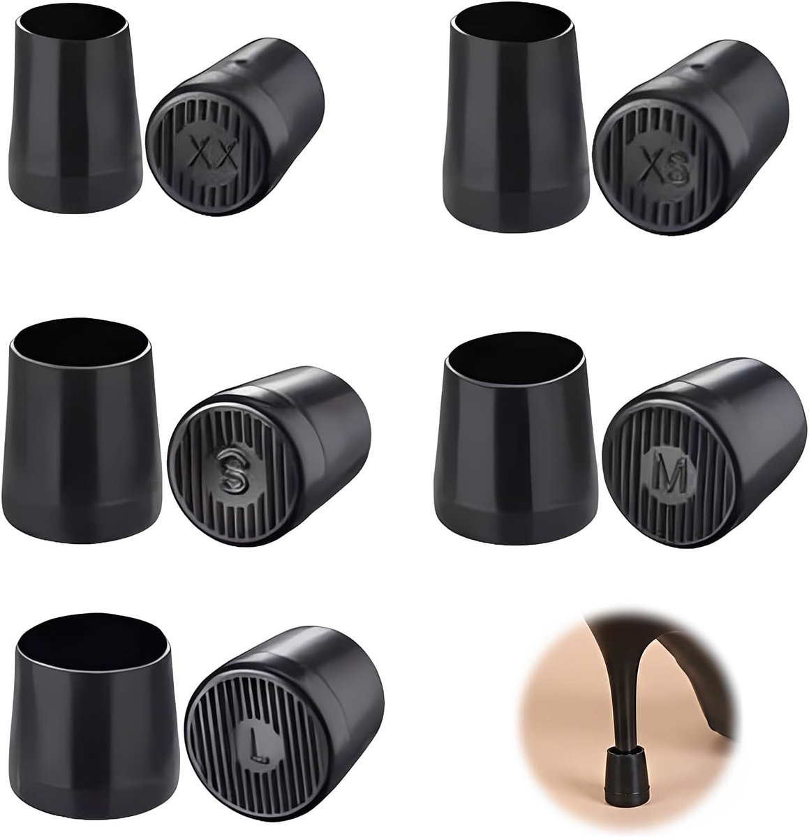 Hielbeschermers voor hoge hakken - Stiletto protectors, hakbescherming, comfortabel en ideaal voor bruiloften en evenementen, zwart, 5 paar