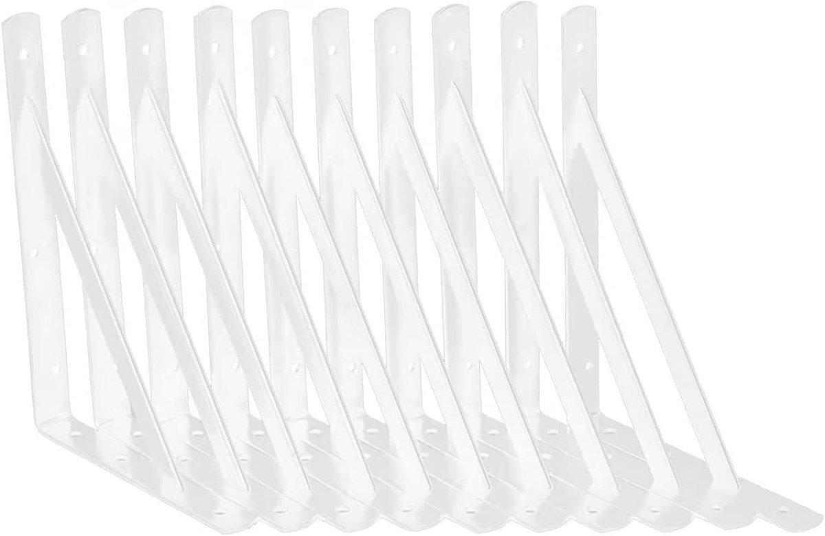 12 Inch Metalen Plankdragers - 10 Stuks Wit