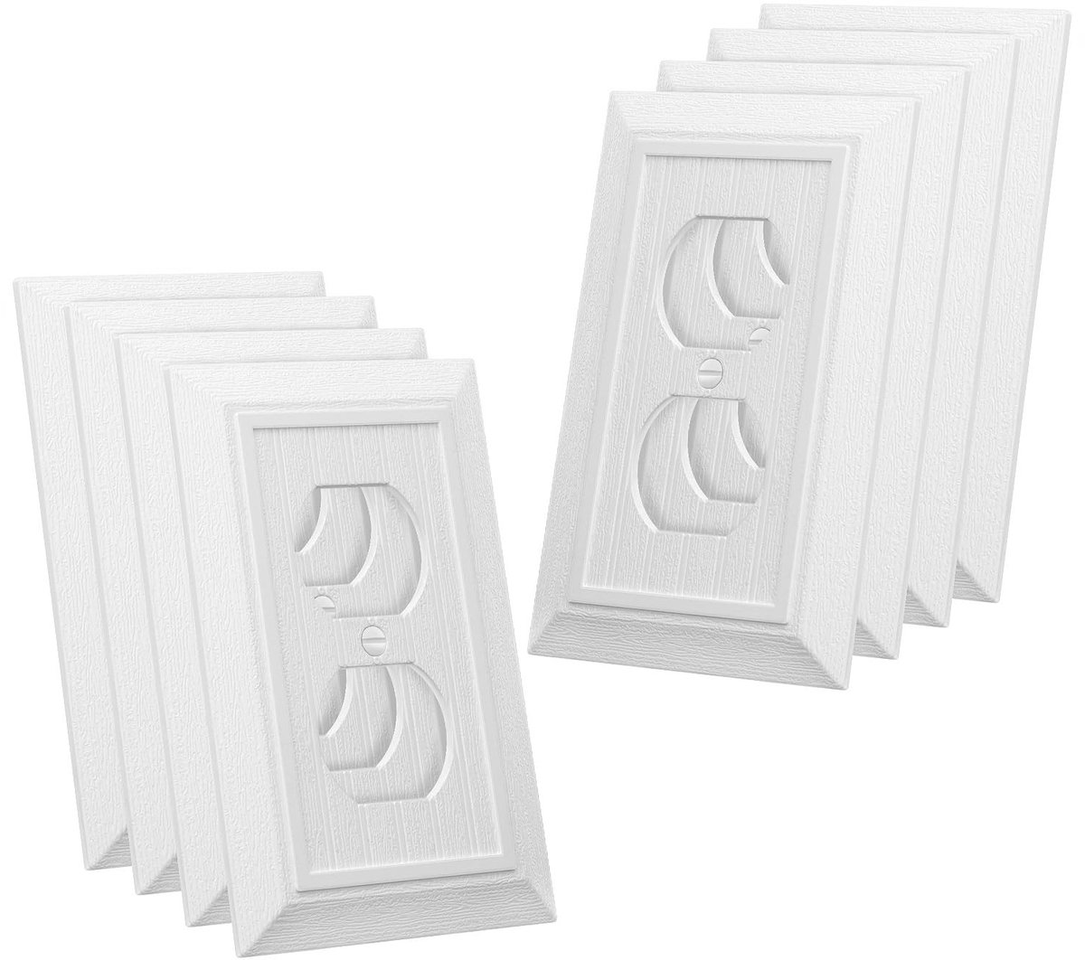 Duplex Lichtschakelaar Afdekplaten - 8-Pack - Wit