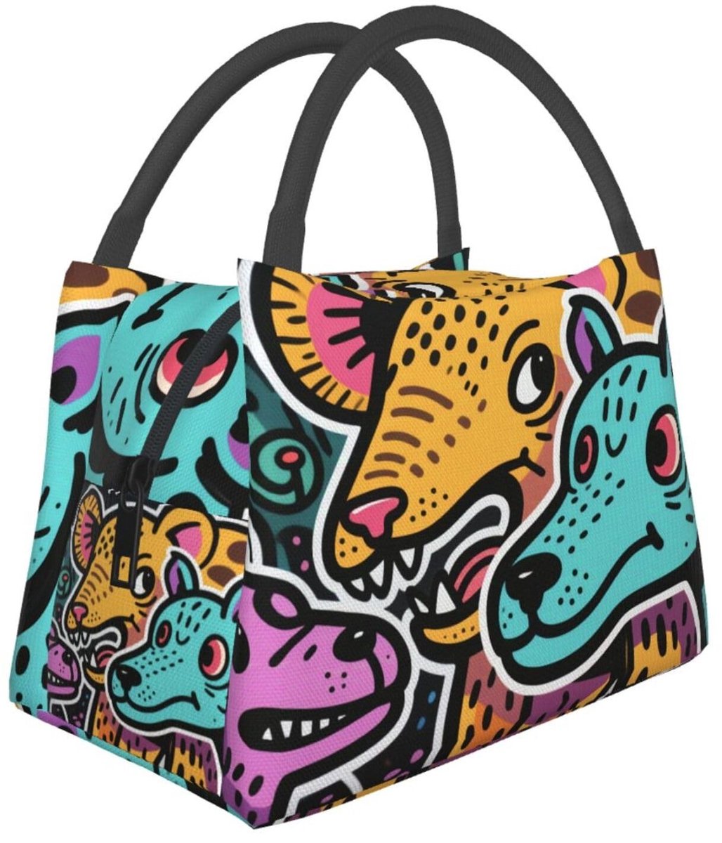 Opvouwbare Geïsoleerde Lunchbox - Zachte Koeltas met Grinsprites Print