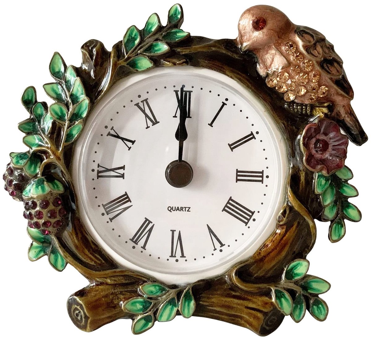 Mini Tafelklo klok - Vintage Metaal met Quartz Beweging