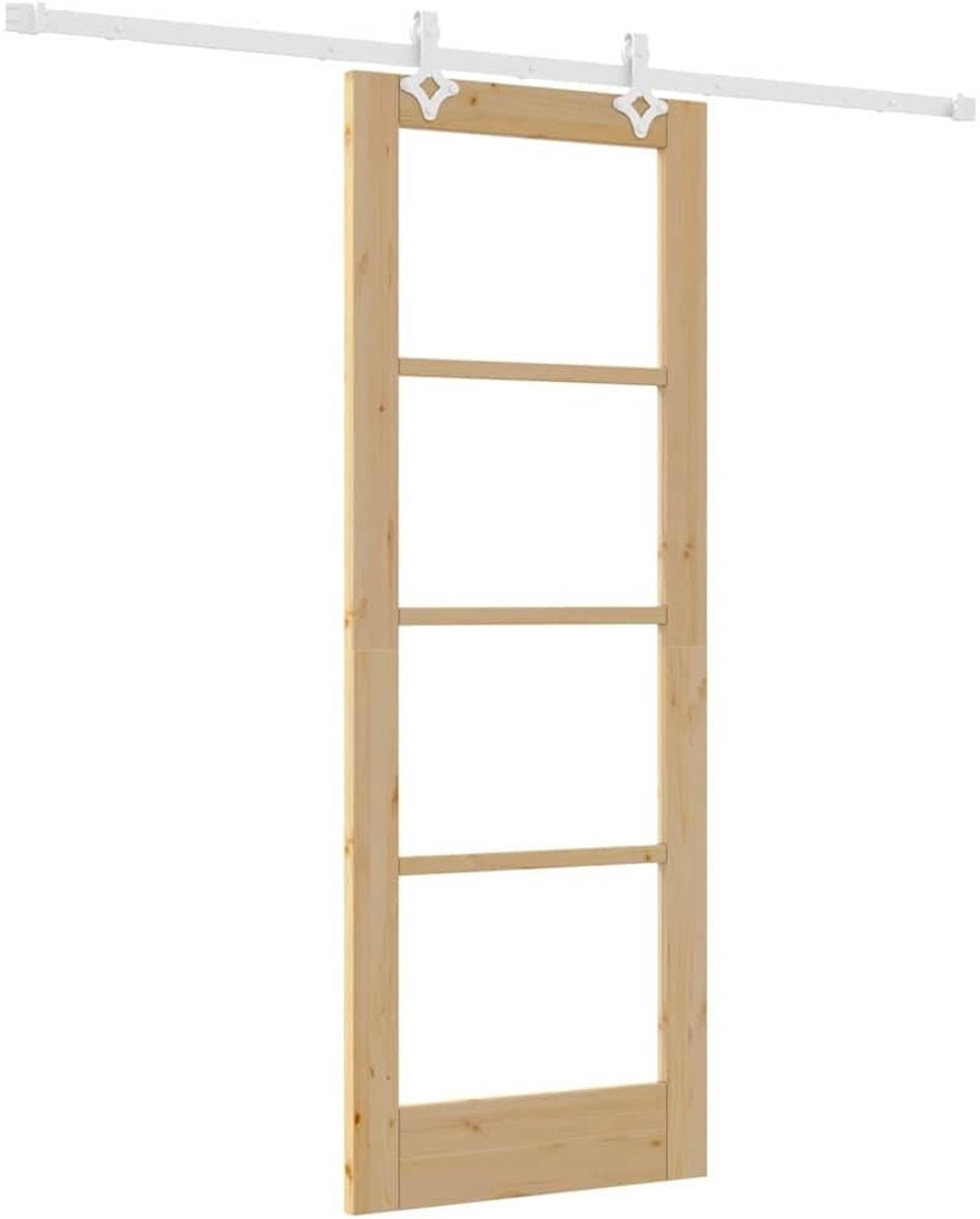 Schuifdeur voor Binnen - Massief Hout en Glas - Natuur