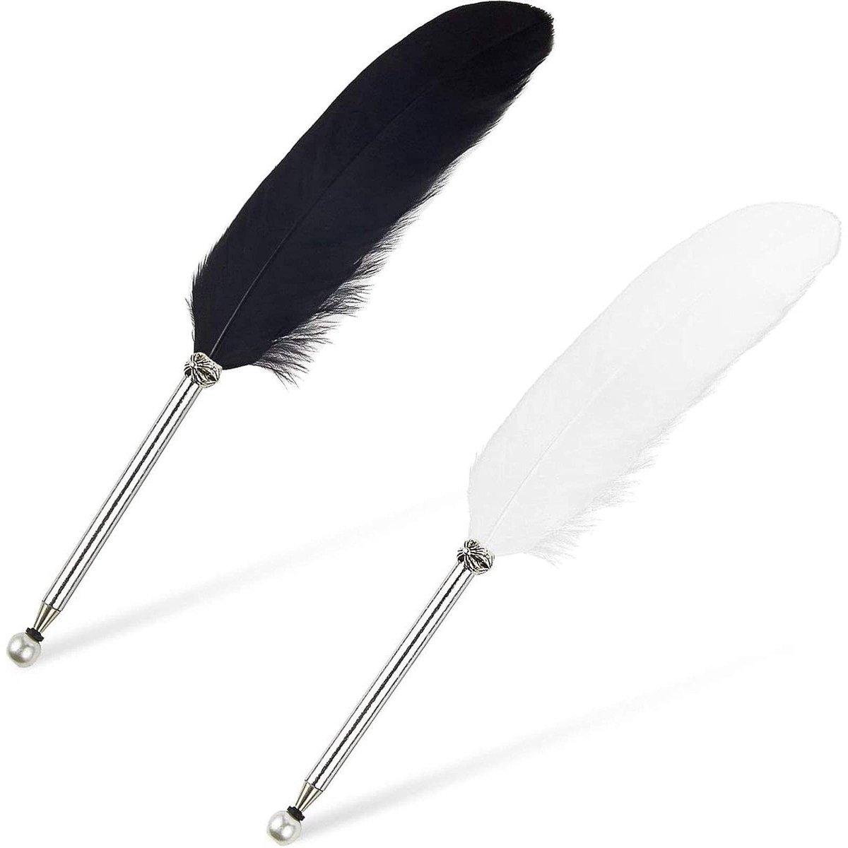 Ballpoint Pen Set - Luxe Zwart en Wit - 2 Stuks