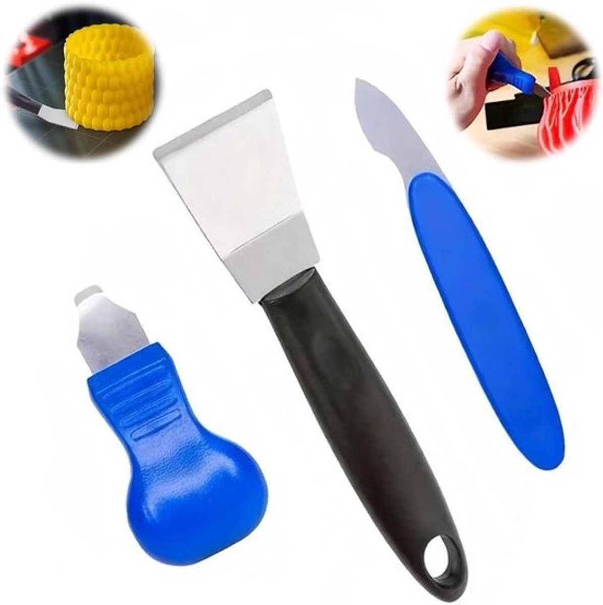3D Printer Accessoires Set - Print Gereedschap - 3D Prints Verwijderen - Gebogen Schraper - 14.8 x 11.2 cm - Zilver