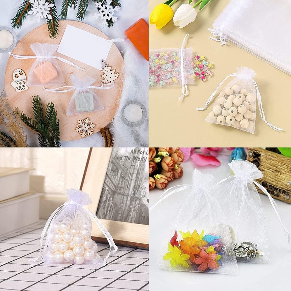 Verpakking van 50 geschenkzakjes, geschikt voor bruiloften, netverpakkingen voor sieraden.-zwart-11*16cm