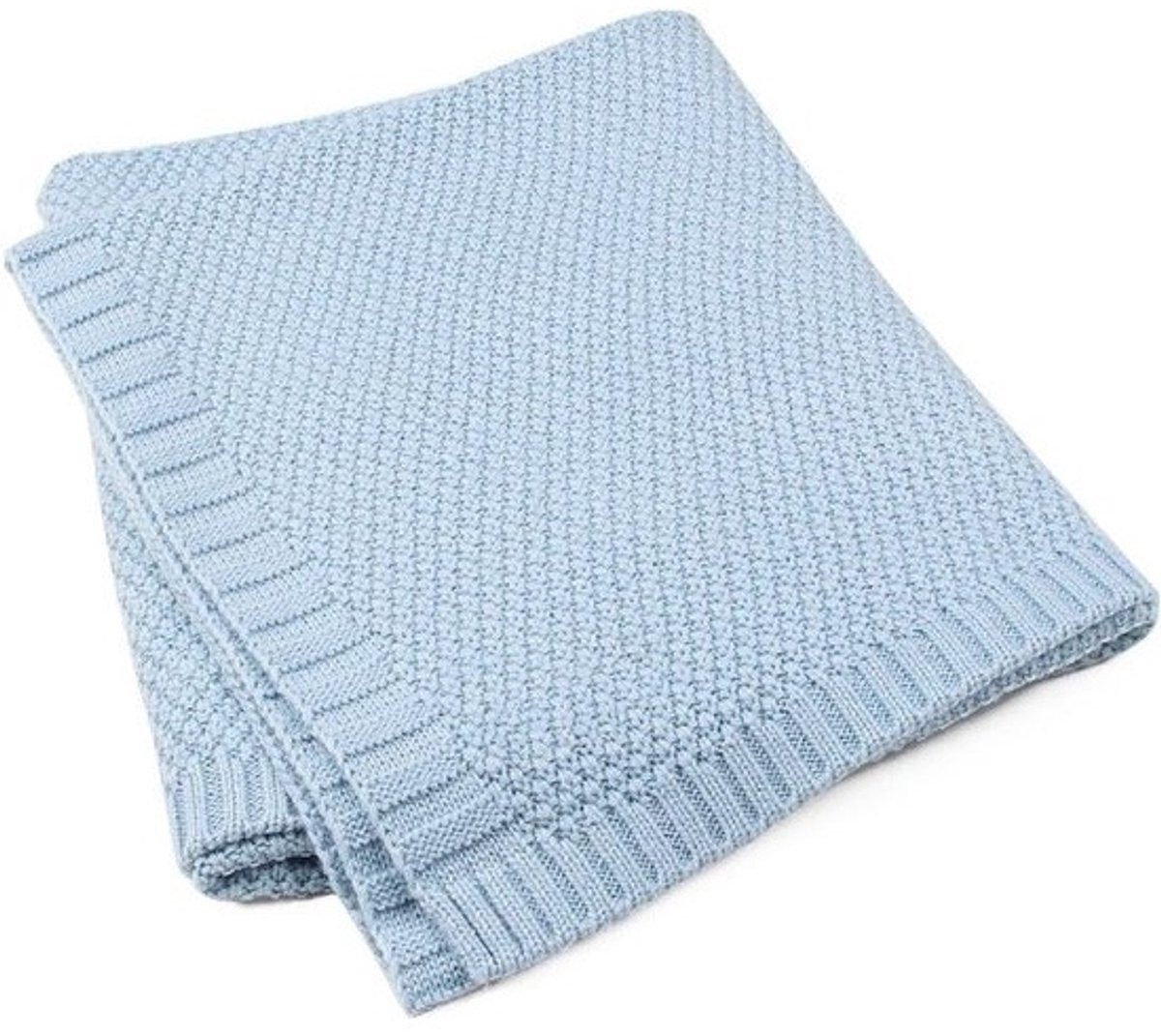 Baby deken - Gebreide deken Swaddle deken - Baby inpakken - Zacht en huidvriendelijk - 100 x 80 cm - Blauw