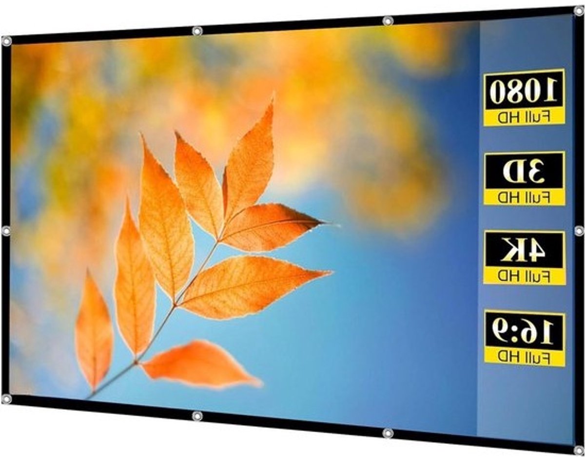 Opvouwbaar Projectiescherm - Draagbaar Filmscherm - Thuisbioscoop Genieten - Voor- en Achterprojectie - Tot 300 Inch - Wit