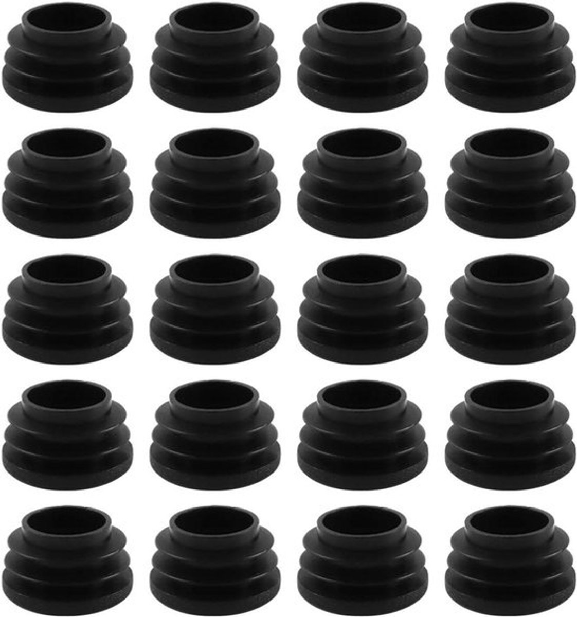 Ronde Buisdoppen - Eindkappen Stoelpoten - Meubels Beschermen - Slijtvast PP Kunststof - 25 mm - Zwart