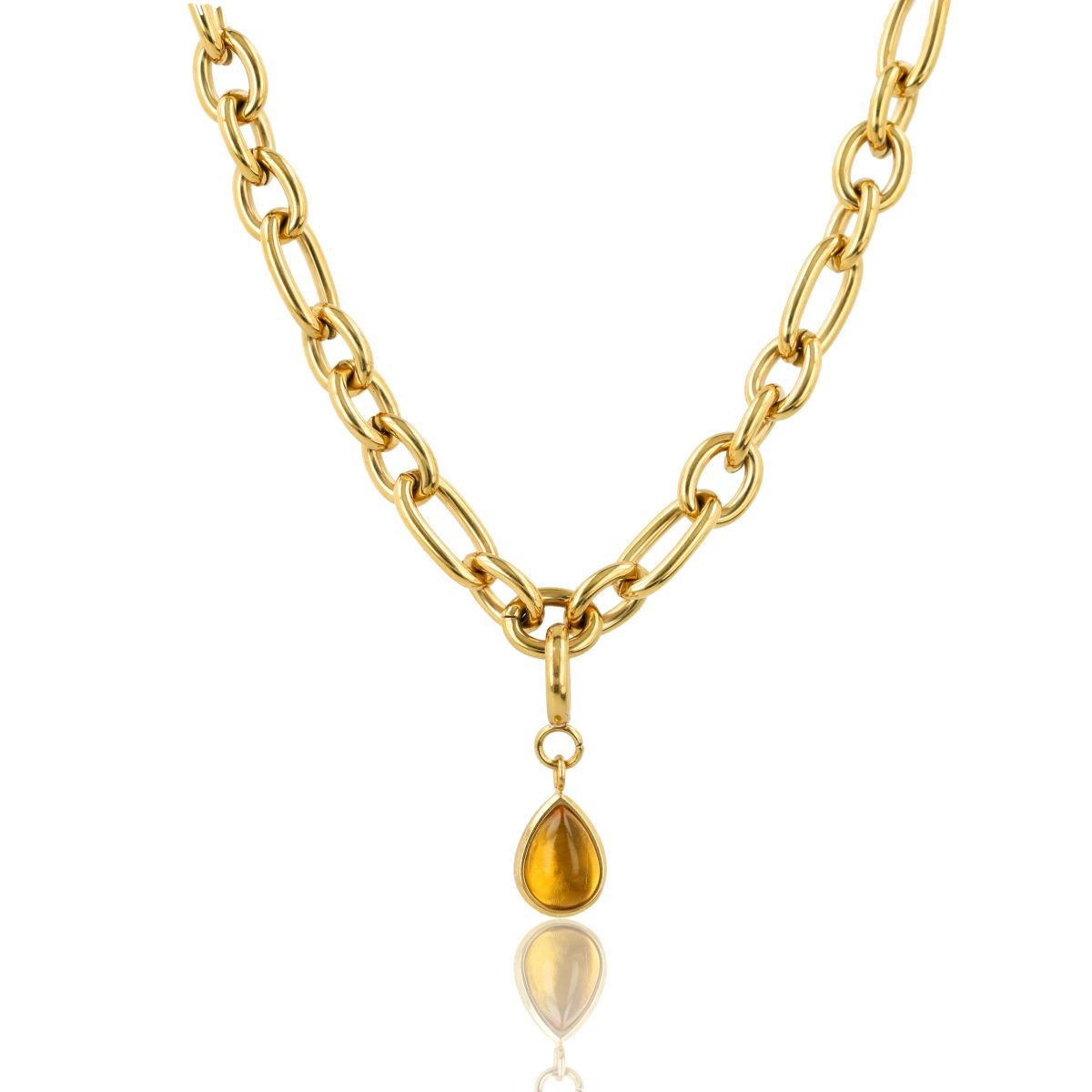 My Bendel - Ketting met Citrien - Geboortesteen November - met Luxe Cadeauverpakking | Sieraden Voor Dames