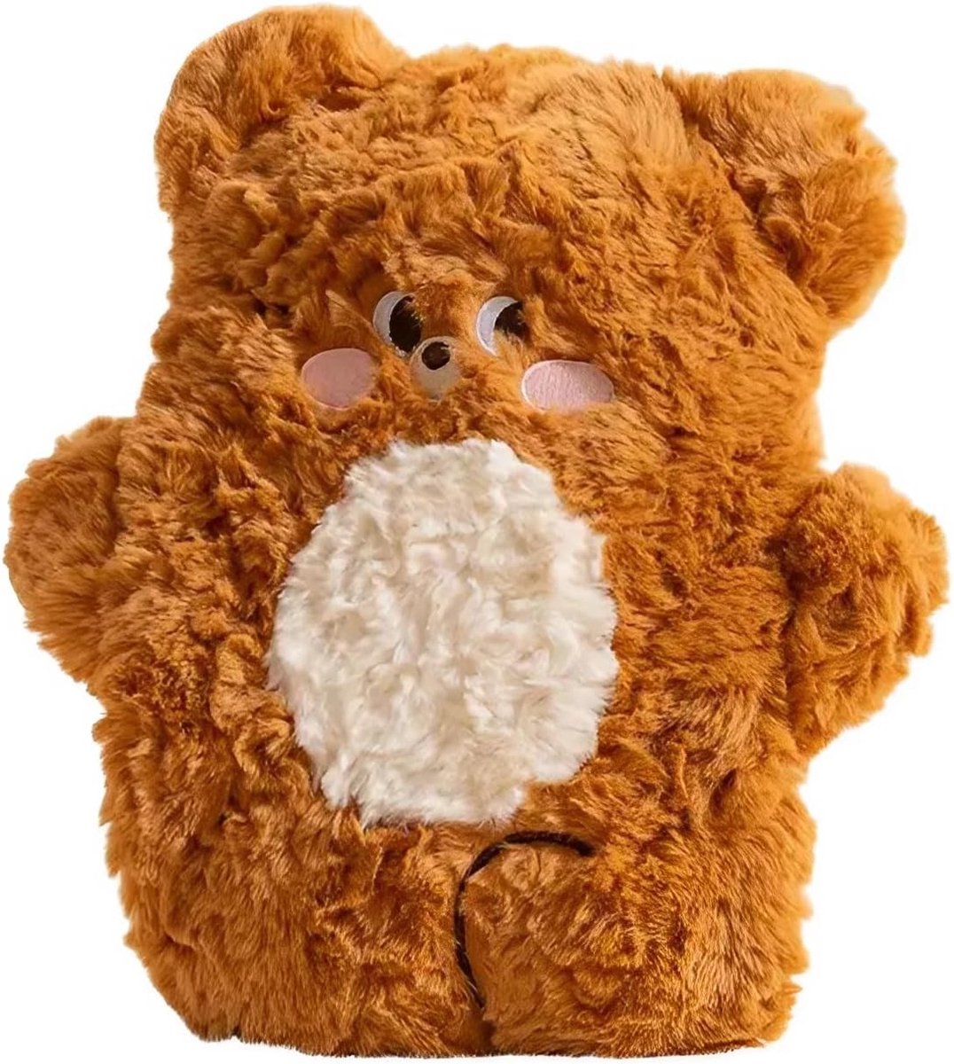 Pluche Warmwaterkruik 500ml, Duurzaam en Lekvrij, Ideaal voor Kinderen, Perfecte Winter- en Kerstkado's, Knuffelbeer Ontwerp