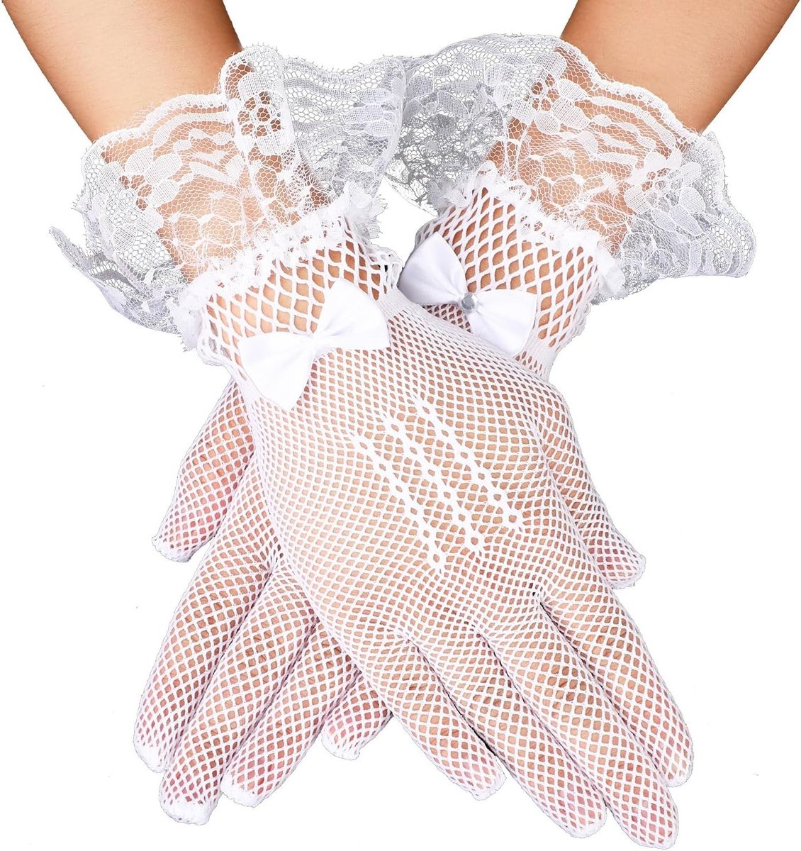Elegante Korte Kanten Dameshandschoenen voor Bruiloft, Diner, Cosplay en Avondfeesten - Perfecte Accessoires voor Speciale Gelegenheden