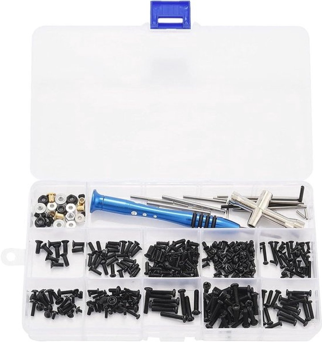 RC Auto Schroevenset - Bevestigingsset Onderdelen - RC Auto Reparatie - Duurzaam Composietmateriaal - 181.5 Gram - Zoals Getoond