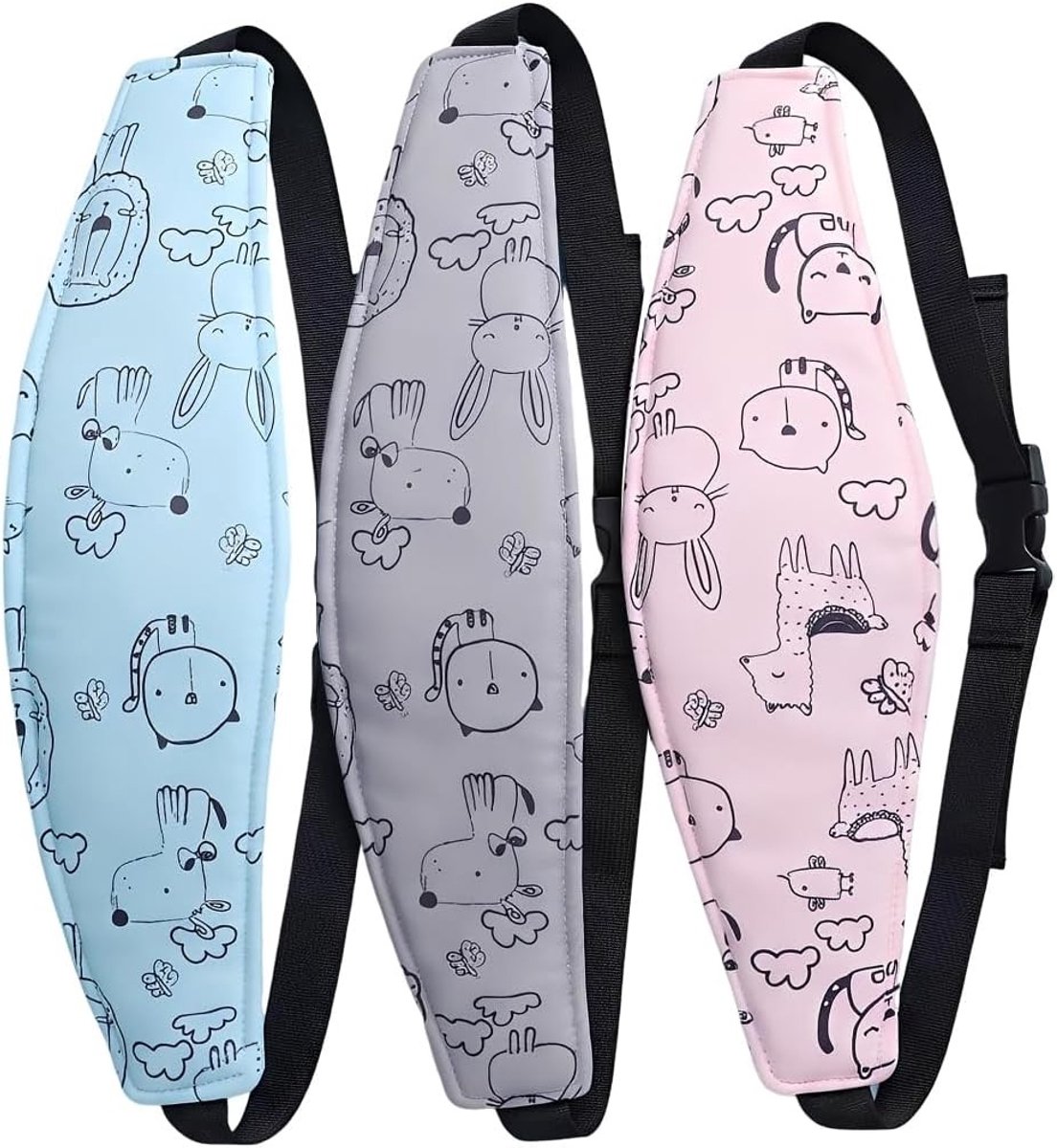 Drie-delige set voor kinderen: hoofdband, anti-hitte kussen en slaapriem voor optimale hoofd- en neksteun in de auto, kinderwagen en slaapzak