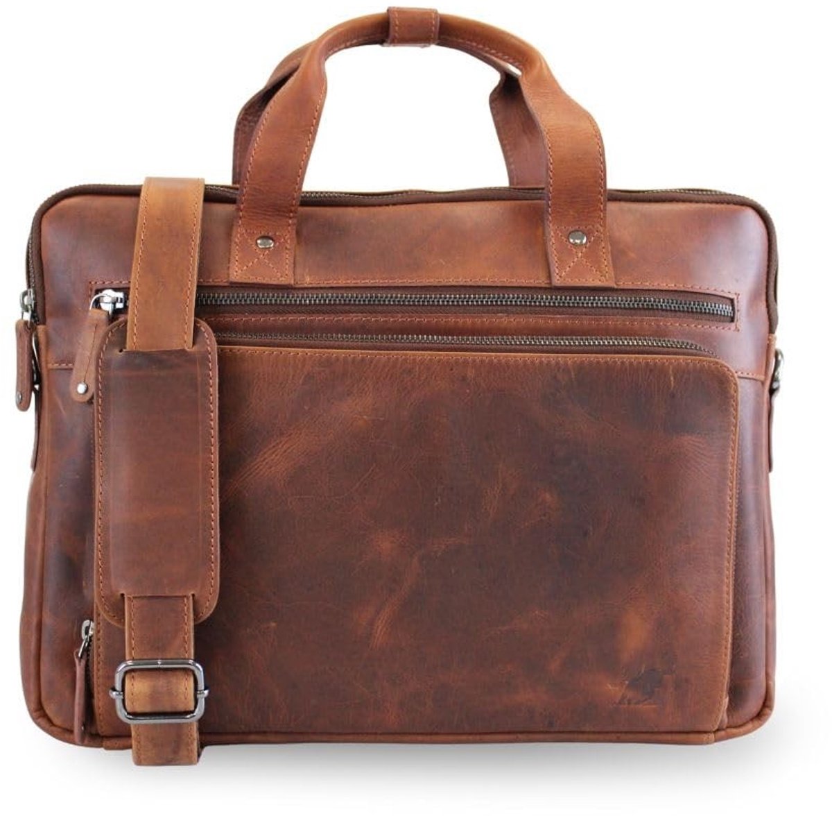 Lederen Laptop Bag - 15.6 inch - Cognac