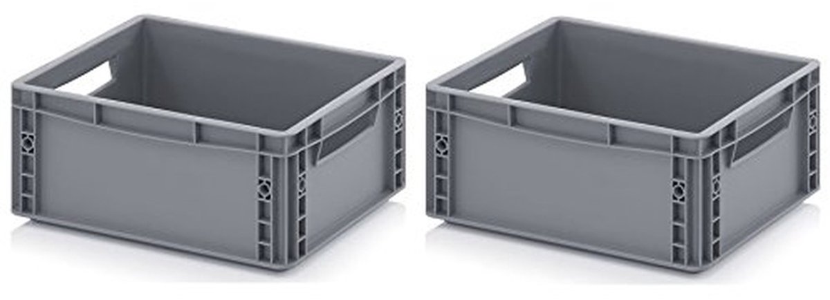 Eurocontainer Set van 2 - Zilvergrijs - 40 x 30 x 17 cm