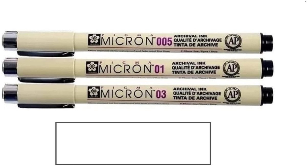 Fineliner Set - Zwart - 3 Stuks - 0.05 mm