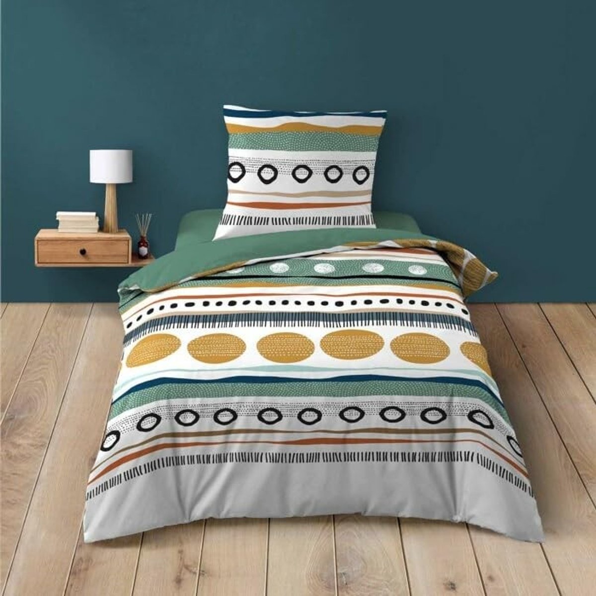 2-delige Beddengoedset - Ademend Katoen - Asiana Groen - 140 x 200 cm