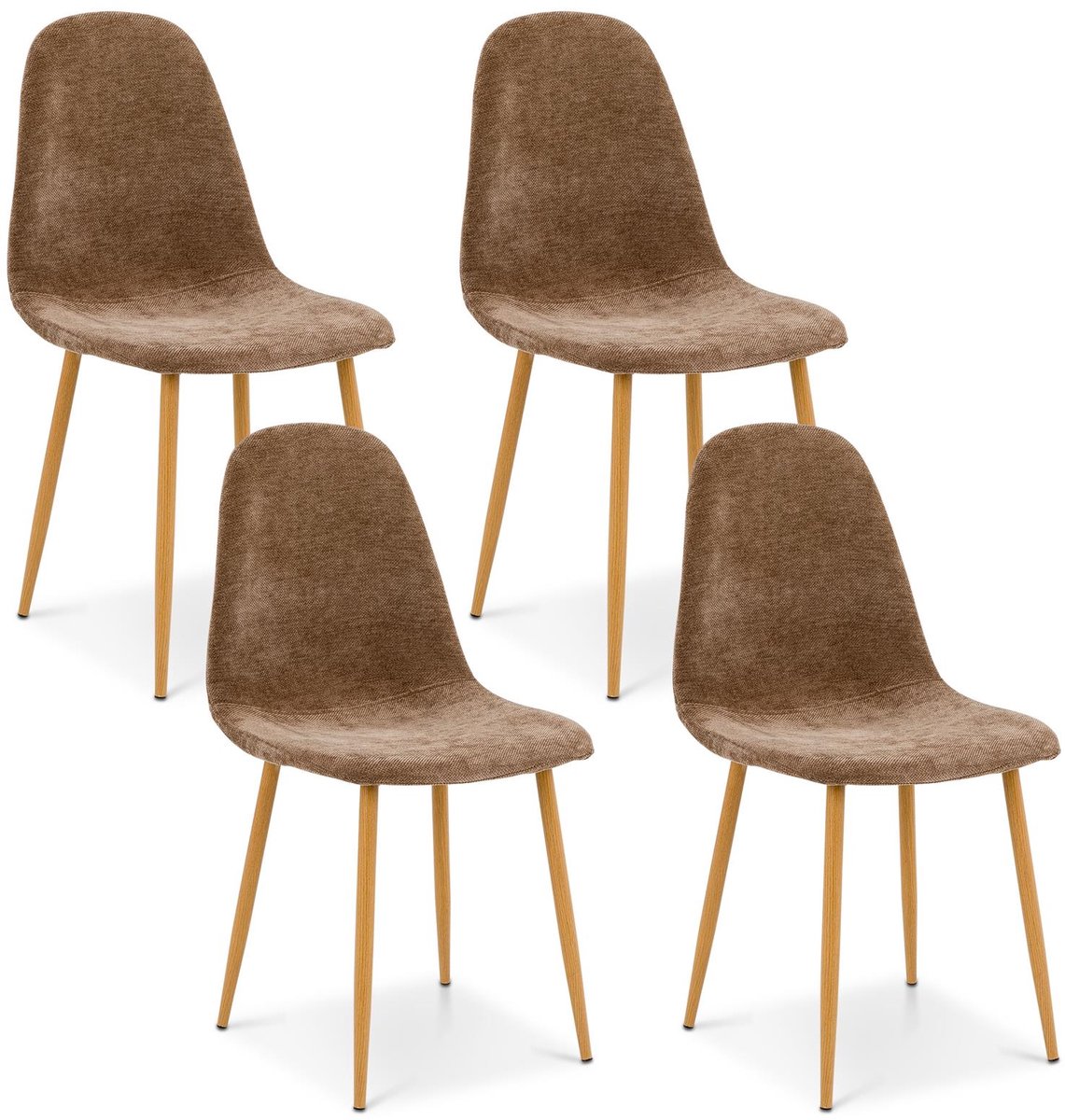 Eetkamerstoelen PUNTA, set van 4 – donkerbruin