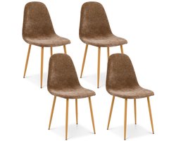 Eetkamerstoelen PUNTA, set van 4 – donkerbruin