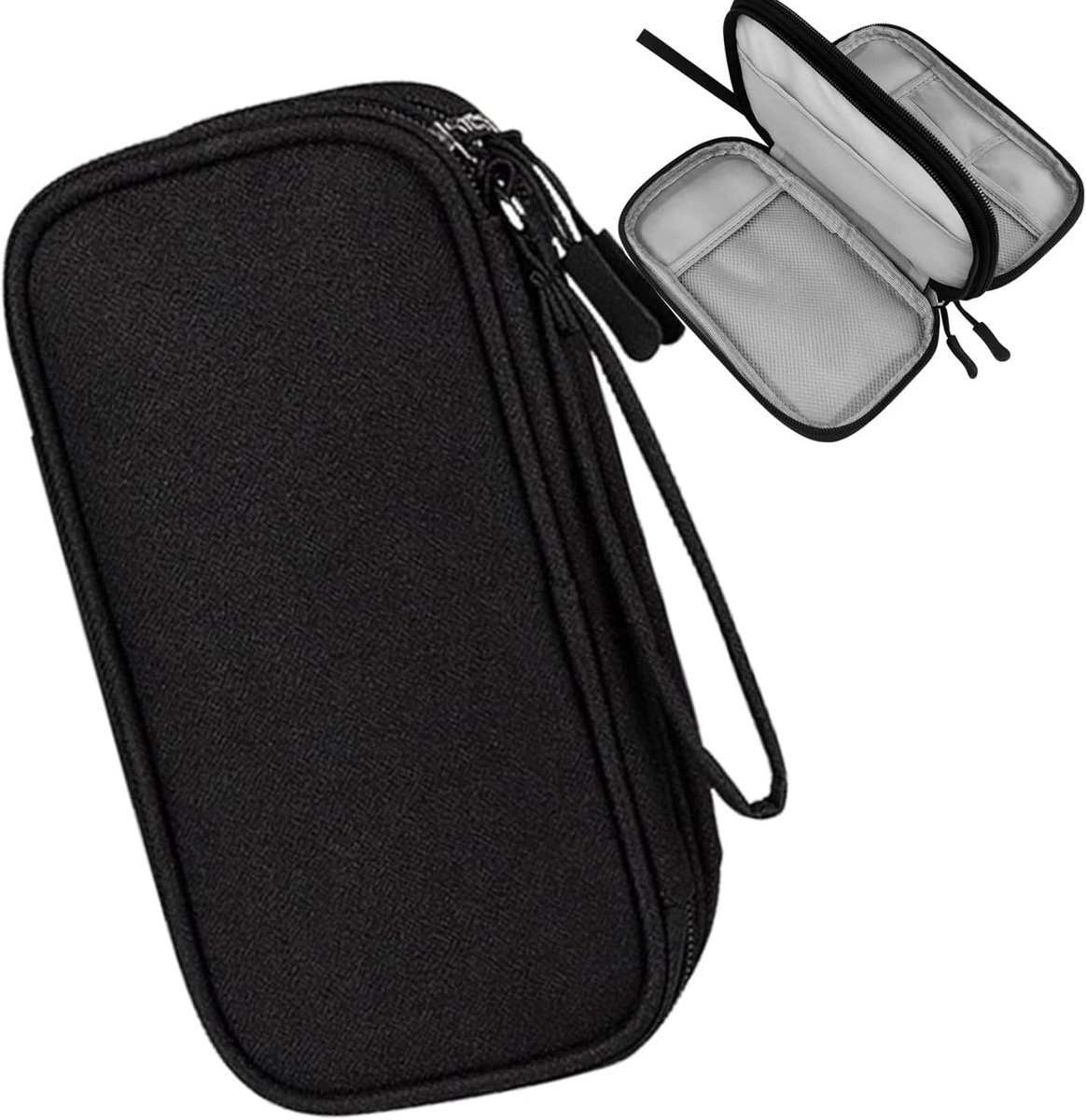 Waterdichte Kabel Organizer Tas met Dubbele Laag voor Elektronische Accessoires, Opladers, Powerbanks en USB-Sticks voor Reisgebruik