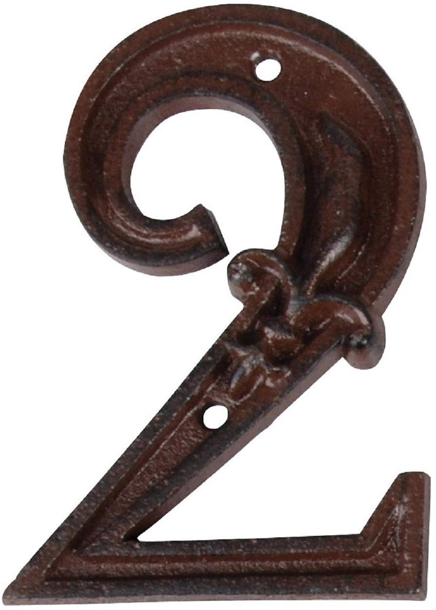 Huisnummer 2 - Gietijzer, Rustbruin