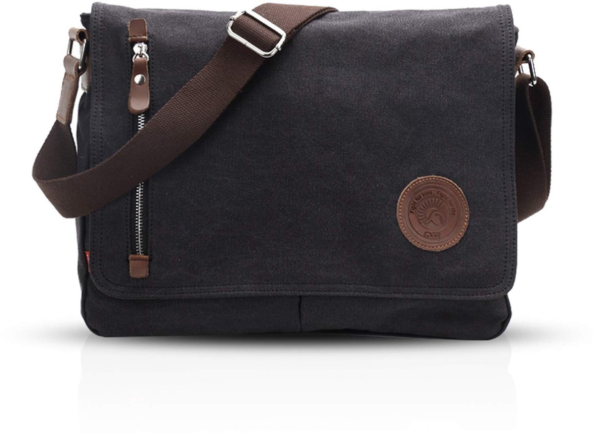 Canvas Schoudertas - Multifunctioneel voor 14 inch Laptop