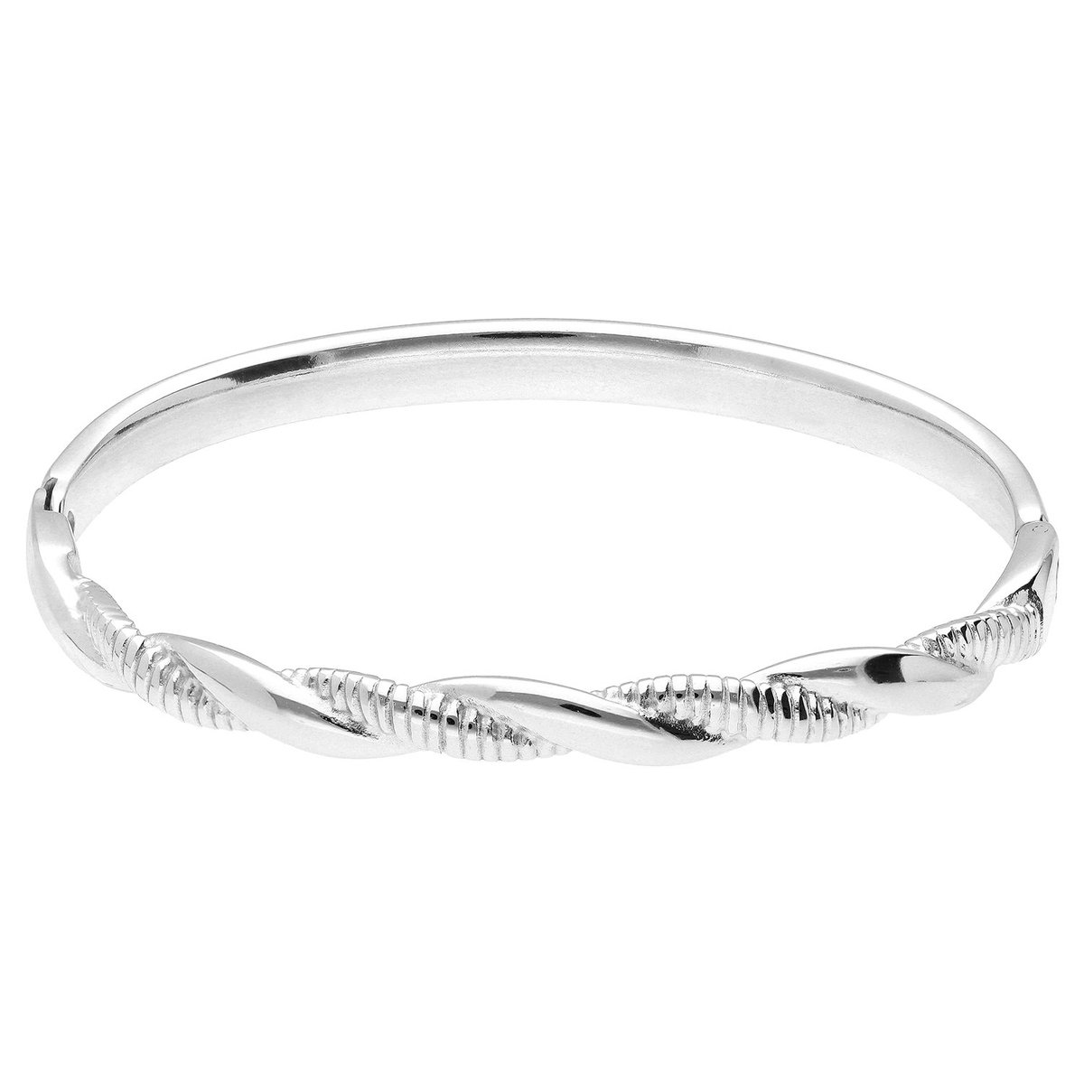 Lucardi - Dames Stainless steel bangle voor dames - Armband - Staal - Zilverkleurig