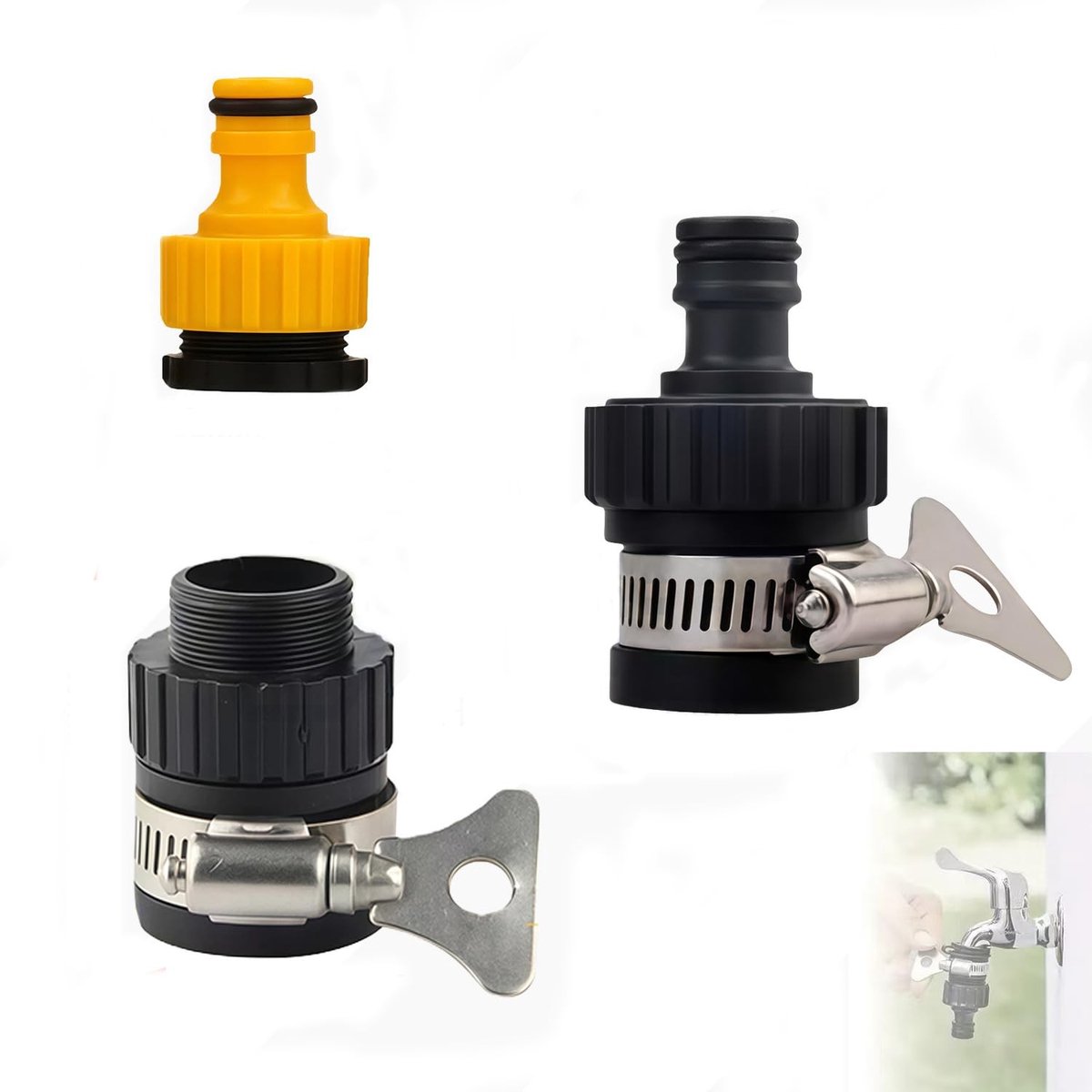 Universele Keukenkraan Slangconnector - 2 Stuks met Klem