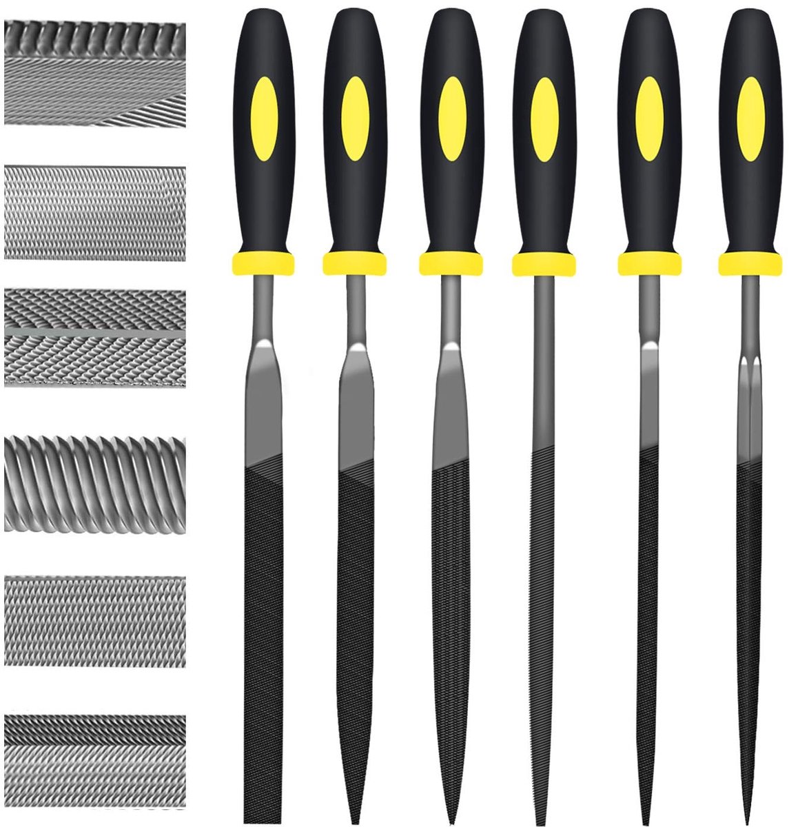 Vijlenset van 6 stuks - 6.3 inch naaldvijlen van carbon staal