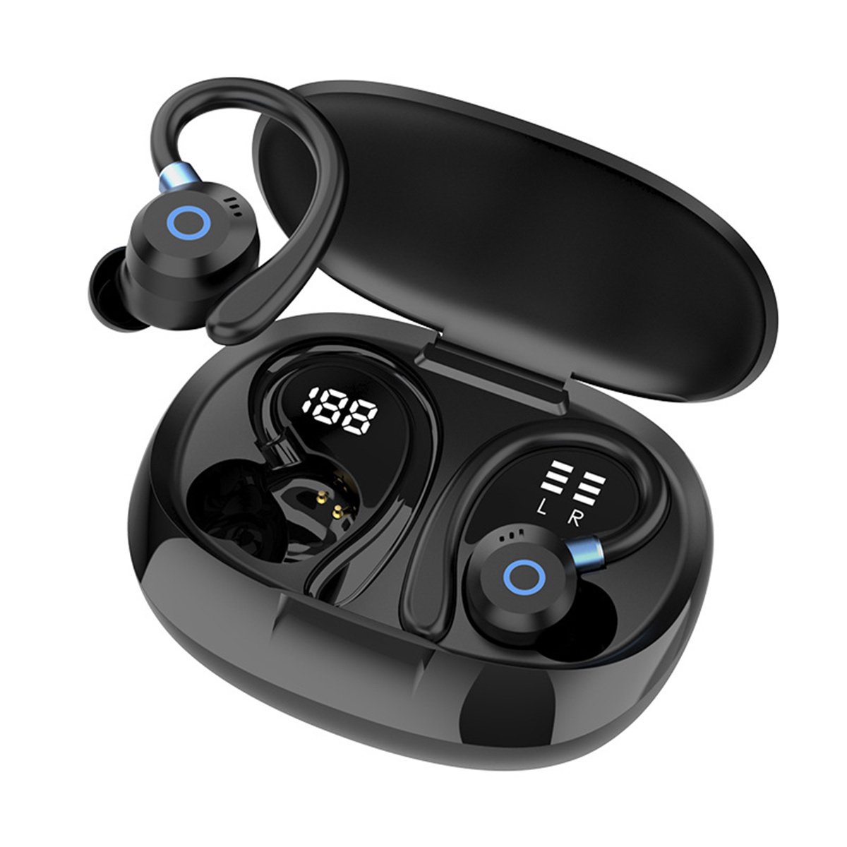 Draadloze Oortjes met LED Display -Oortjes draadloos - Draadloze oordopjes - Oortjes - Bluetooth oordopjes- Sport oordopjes - Earpods - Led Display - Noise Cancelling - Zwart