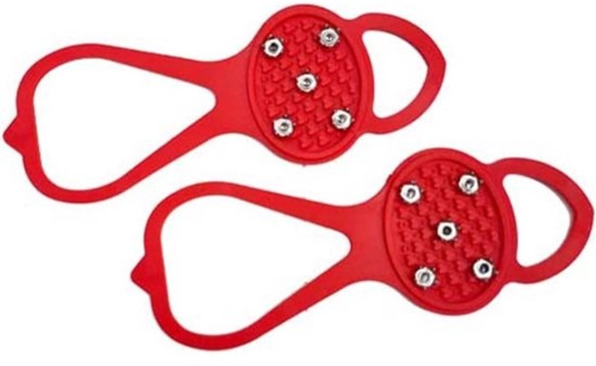 Antislip IJsgrijpers - Schoenplaatjes Sneeuw - Veilig Lopen - 10 Stalen Noppen - Universele Maat - Zwart