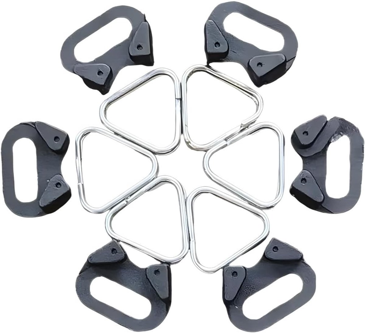 Camera Strap Ringen - 6 Stuks Verstelbare Triangel Split Ringen voor Camera Accessoires, Duurzaam en Lichtgewicht