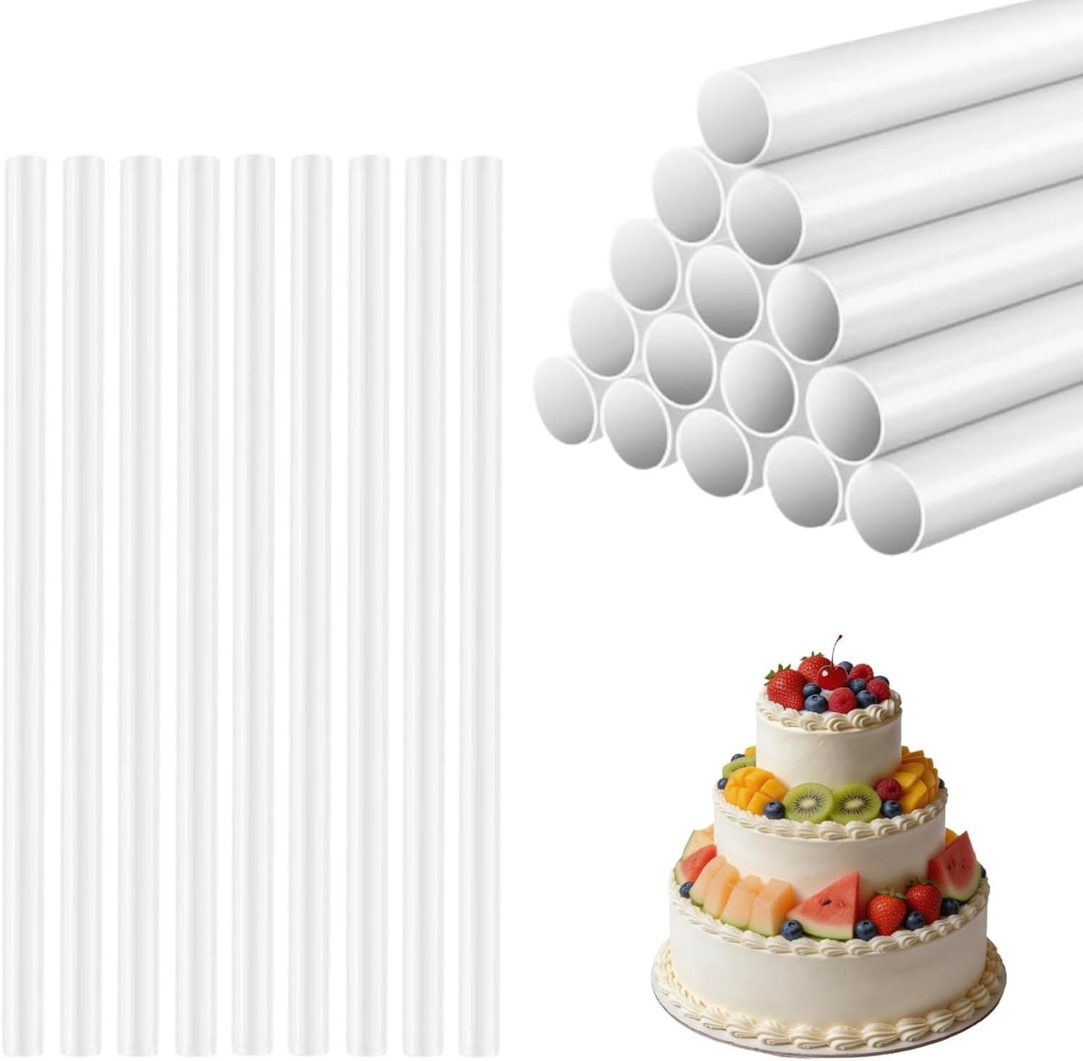 Multilayer Cake Stands met 24 Stuks van 24 cm - Perfect voor Bruidstaarten en Feestelijke Taarten