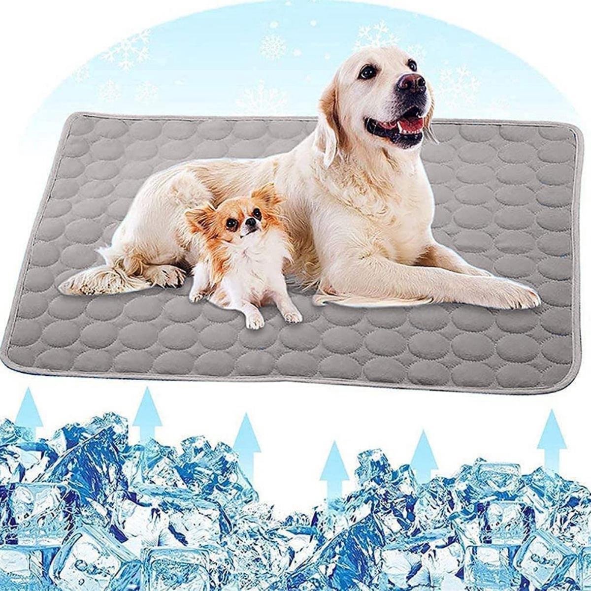 SSTRWGOOD Hondematten - 100x70cm Zelfkoele Hundematte - Ademend en Verkoelend Kussen - Geschikt voor Thuis Onderweg of in de Auto - Polyester - 1 Stuk