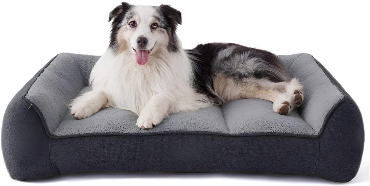 LNM® Hondenmand - Hondenkussen - Hondensofa - Donkergrijs - 106cm x 76cm x 24cm